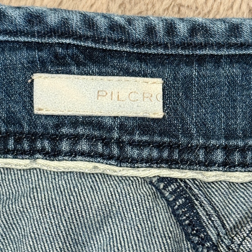 Denim Button-Front Embroidered Women’s Shorts - Blue - Picture 8 of 12